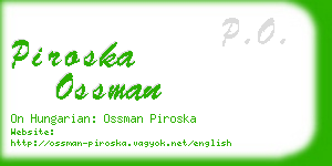 piroska ossman business card